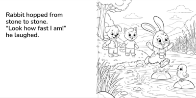 Coloring books for kids 4-8 – story-based animal adventure