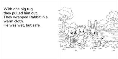 Coloring books for kids 4-8 – story-based animal adventure